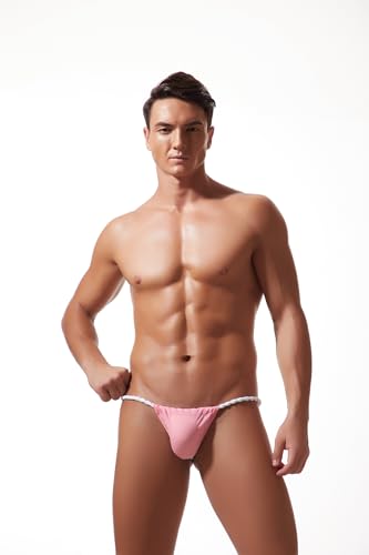 Men's Ice Silk Underwear Tied Rope G-String Sheer Bikini Briefs Low Rise Sumo Thongs3