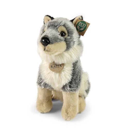 Peluche loup assis 28cm Rappa 221727 respectueux environnement