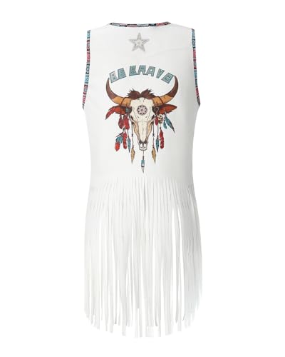 Women Tassel Sleeveless Rhinestone Cowgirl Vest 70s Hippie Faux Suede Fringe Jacket3