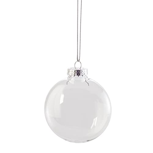 Creative Hobbies® 3.15" Clear Plastic Ornaments Disc Ornaments - Plastic Ornaments For Crafts - Fillable Round Disc Ornaments - Pre-Strung With Hanging Cord - Pack Of 12 #TOP3