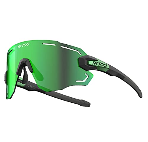 Gafas de sol de ciclismo para ruta y montaña en color Black Green
