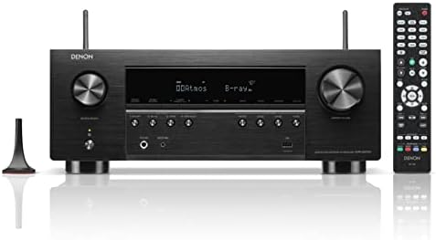 Denon AVR-S970H 8K AV Receiver, 7.2 Channels, 90W Per Channel, Dolby Atmos & DTS:X, HEOS Built-in, WiFi & Bluetooth Streaming