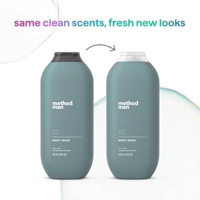 Method Men Body Wash, Sea and Surf Scent, Paraben and Phthalate Free, Quick-Lathering Cleansers, Cruelty Free, 18 oz (Pack of 1)