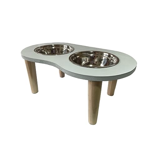 Dexter Enterprises Wooden Dog pet Stand Modern & Elegant Bamboo Elevated Dog Bowls/Cat Bowls. Our Durable & Beautiful Raised Pet Feeder Bowl Stand Perfect for Smaller Pets (Grey) (B0CF9756BY) Amazon Price History, Amazon Price Tracker