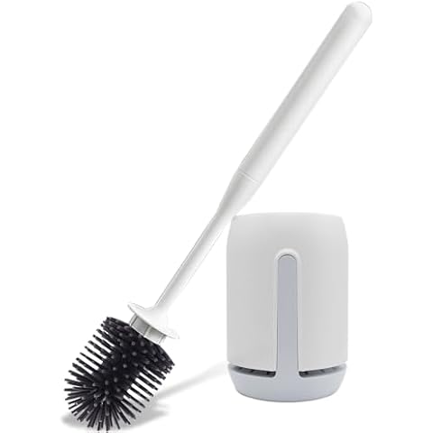 RV Toilet Bowl Brush and Holder, Ventilated Toilet Cleaner Brush with Long Handle and Flexible Bristles, Wall Mount for Motorhome Travel, Travel Trailers, Camper Cover