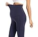 V VOCNI Maternity Leggings with Pockets Over The Belly Thermal Winter Workout Fleece Lined Leggings for Women Navy XX-Large