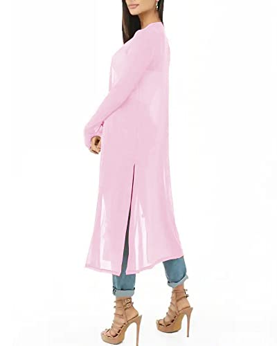 Image of Womens Sexy Sheer Long Sleeve Cardigan See Through Mesh Cover Up