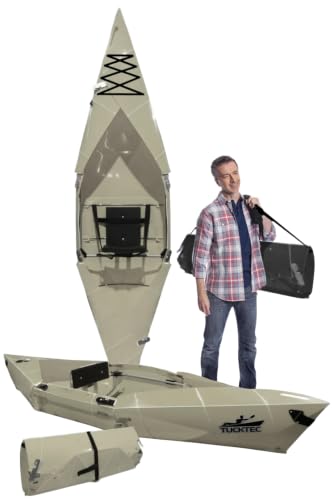 Tucktec 10 PRO Foldable Kayaks - Full Size Tan Folding Kayak - Portable Kayak for Adults - Made in USA - Tan