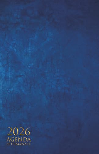 AGENDA SETTIMANALE 2026: una settimana su due pagine , 12 mesi da Giugno a Dicembre 2026 , Formato (A5) blu