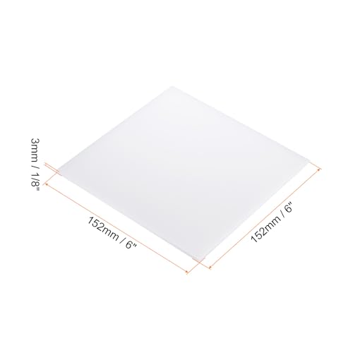 Image of 6 inch x 6 inch x 1 /8 inch HDPE Plastic Sheet, High Density Polyethylene Sheet Cutting Board White Solid Block, [for DIY, Home Floor]