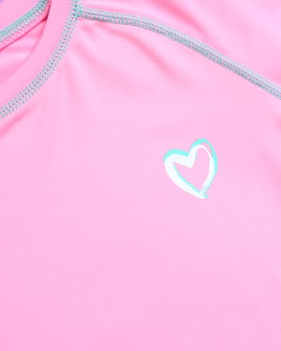 Pink Platinum Girls Rash Guard Set - 2 Pack UPF 50+ Long Sleeve Quick Dry Swim Shirts for Girls (Sizes: 4-16)4