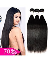 300g 3Bundles 18 inch Straight Natural Color Brazilian Virgin Hair Unprocessed Staright Hair Weave
