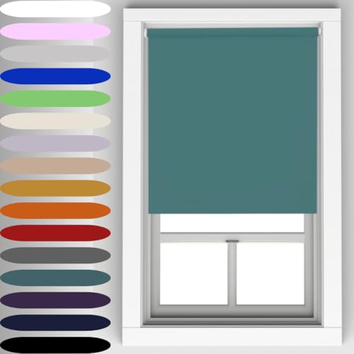 Caecus Teal Blackout Roller Blinds
