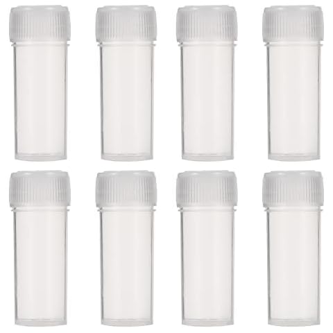 VILLCASE 100pcs 5ml Plastic Sample Bottles Vial Storage Mini Clear Storage Case with Lid Vial Storage Container Test Tube for Small Items Cover