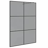 Homgoday Schwarze Glas-Dusche-Wand 140x195cm, Einscheibensicherheitsglas, für modernes Badezimmer Model42022046