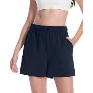 Auriviz Womens Casual Drawstring Sweat Shorts Elastic High Waist Running Workout Shorts with Pockets