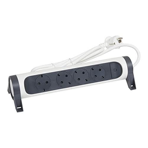 Regleta Legrand de 4 tomas con interruptor y cable de 3 metros en blanco 694536 2