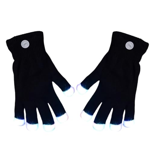 Guantes de luz LED, manoplas sensoriales intermitentes, luces de dedo brillantes, accesorio divertido duradero, Pascua, Halloween, Navidad, relleno de calcetines, festivales, vacaciones, conciertos