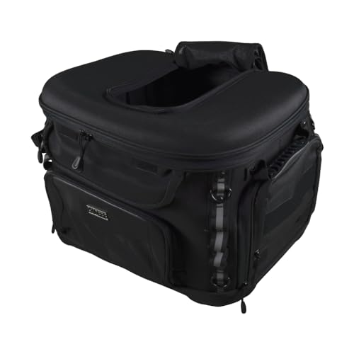 Motorrad Grand Pet Palace UV-bewertete vielseitige Haustier-Tragetasche, Moto-Sissy-Bar, Hecktasche mit zwei Schalen, UTV, ATV, Rollgepäck, oberes Fenster, öffnet Haustiertasche, 54,1 x 38,6 x 33 cm