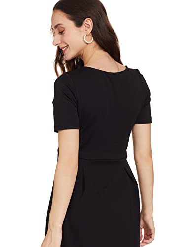 Image of Amazon Brand - Symbol Women's Crepe Fit and Flare Midi Dress