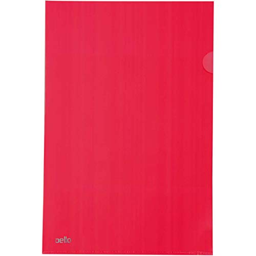 Dello - Pasta L A4 Vermelha Delloplast, 0270.U.0010P, Pacote com 10 unidades