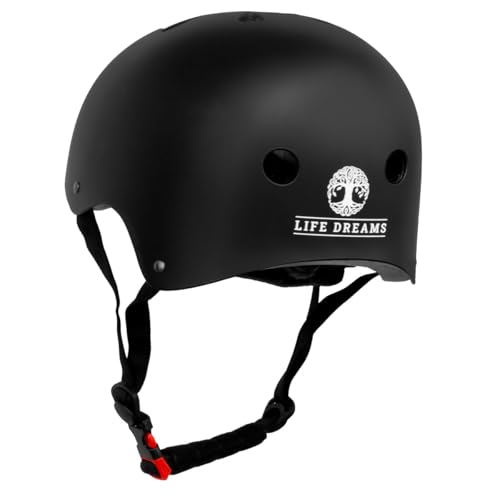 Capacete Skate Preto Fosco Patins Patinete Bicicleta Catraca Ajustável Spin Life Dreams (G)