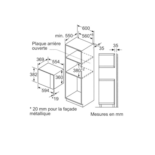 SIEMENS Micro ondes encastrable gril 25 litres BE555LMB1F - vue 5