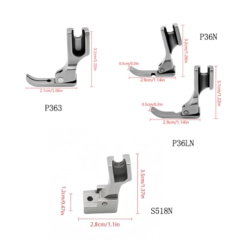 4 piezas de pie prensatelas para costura industrial miniatura 5