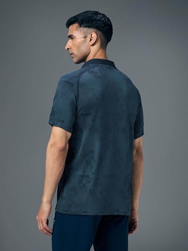 Image of TECHNOSPORT Men's Slim Fit Printed Half Sleeve Polo T-Shirt with Matpiq for Casual & Regular Use