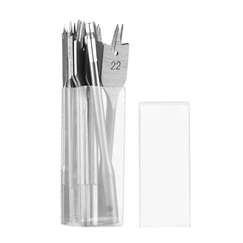 Fyearfly Juego de brocas planas para madera de 6 mm a 25 mm, puntas de pala versátiles para carpintería, diseño preciso de vástago hexagonal, eliminación suave de virutas, compatible con taladros