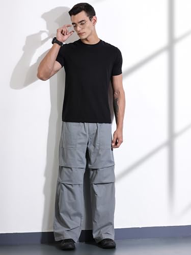 Image of Thomas Scott Men's | Solid | Light Weight | Breathable Fabric | 6 Pockets | Mid Rise | Loose Fit | 100% Cotton | Elasticated | Chino Trouser | Pants