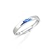 Banemi Bague Bijoux Bague Fantaisie Femme Nuages ​​Bleus Argent Bleu Bague Féminine