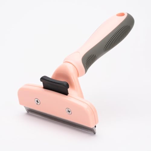 Deshedding Grooming Tool for Dogs and Cats with Fur Release Button for Any Length Fur with Ergonomic Handle