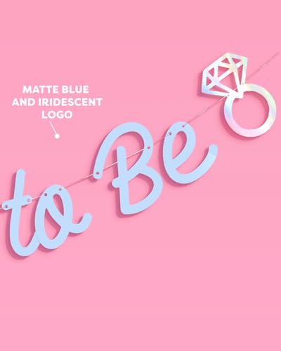 Image of xo, Fetti Bride to Be Banner - Blue + Iridescent Foil, 4 Ft. | Bachelorette Garland, Engagement Decoration, Bridal Party Sign, Shower Photoshoot Backdrop