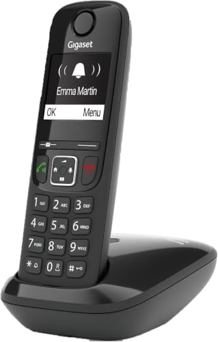 Gigaset AS690 - Schnurloses DECT-Telefon - großes, kontrastreiches Display - Brillante Audioqualität - einstellbare Klangprofile - Freisprechfunktion - Anrufschutz, schwarz [Deutsche Version]