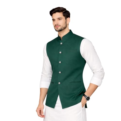 Image of DesignerBin Men's Nehru jacket Waistcoat, Modi Jacket with Beautiful Color