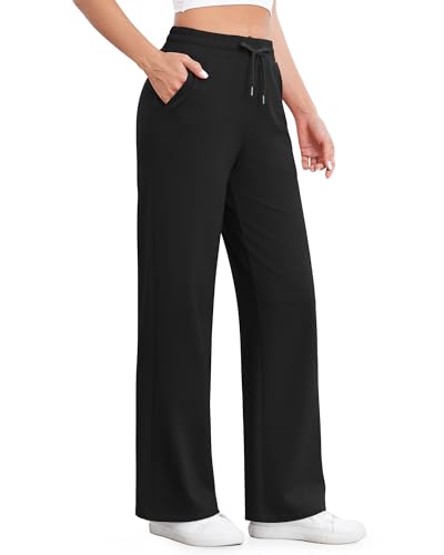 G4Free Women's Wide Leg Pants High Waisted Yoga Pants with Pockets Casual Drawstring Sweatpants2