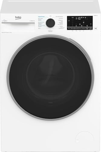 Beko B3DFT512447W freistehender Waschtrockner, 12 kg Waschen, 8 kg Trocknen, allergikergeeignet, Touch-Display mit Startzeitvorwahl 0-24 h, Bluetooth, Dampffunktion, Nachlegefunktion, Weiß