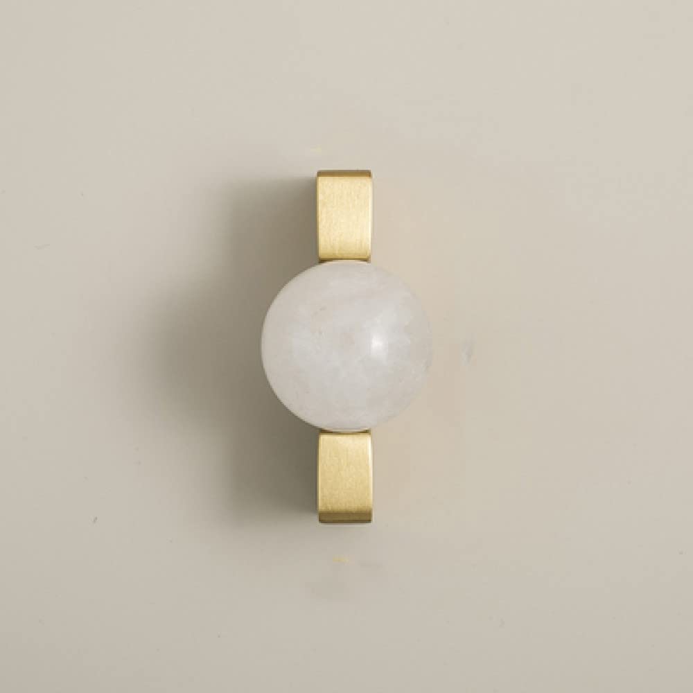 Boutons de tiroir boule de cristal blanche laiton poignées meubles cuisine 32mm