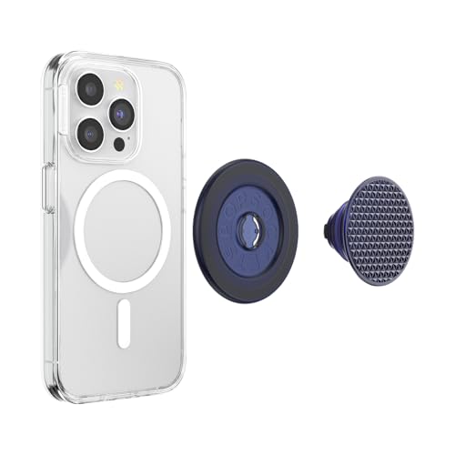 Image of PopSockets Phone Grip for MagSafe, Magnetic Holder, Phone Stand - Alum Triangle Knurled French Navy