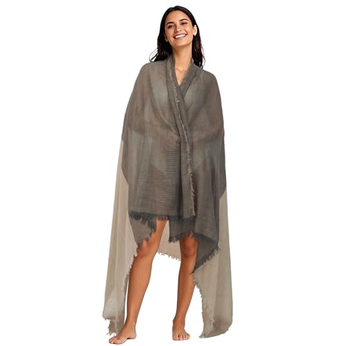 Women's Stylish Sheer Sarong Beach Bikini Bathing Suit Swimsuit Scarf Swimwear Cover-Up Pareo Wraps with Clasp4