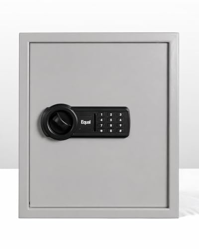 Image of Equal 48L SecureLite Safe Locker for Home | Digital PIN Code + Emergency Key | 10-Gauge Steel Door | 3 Year Warranty | 48 Litre - Light Grey