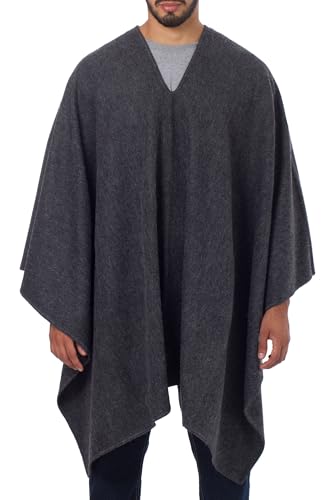 NOVICA Men's Alpaca Blend Poncho Inca Explorer in