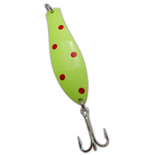 Doctor Spoon Yellow Bird Fishing Products Casting Series Fishing Lure (219- Yellow with Red Fire Dots/Glow, Size- 3-3/4")