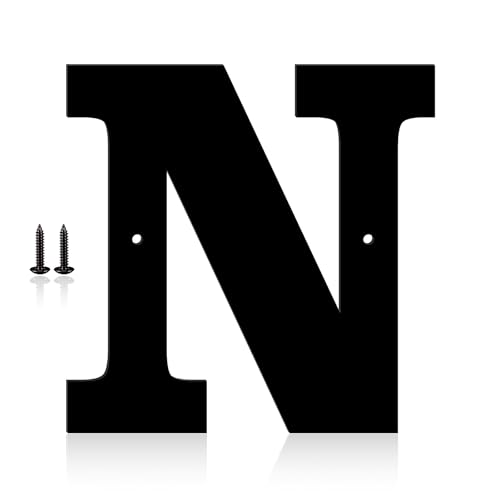 6 Inch Metal Modern House Numbers, House Address Letters and Numbers for Outside Signs - Metal Letters Door Numbers Signage Street Address Plaque for Garden Door Mailbox Decor (Letter N) Deal