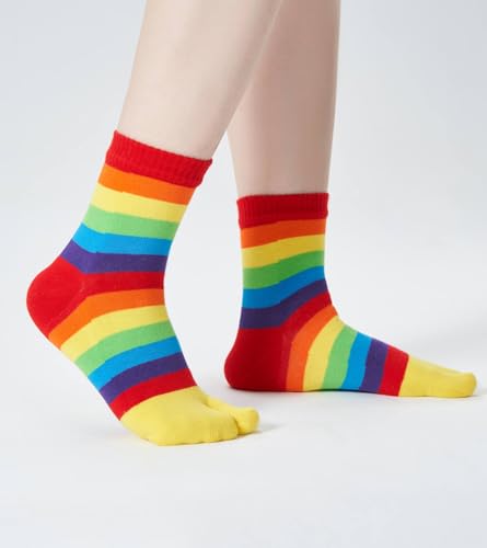 Image of Women's Solid 2 Toe Flip Flop Tabi Socks Geta Ankle Cotton 5 /6 Pairs