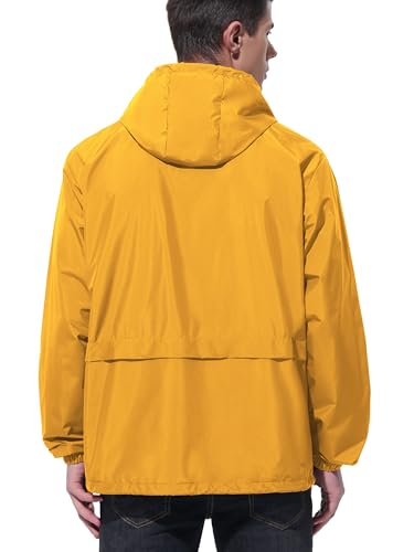 Image of UIQUR Mens Rain Jacket Raincoat Windbreaker Running Waterproof Lightweight Packable with Hood Travel Hiking Cycling