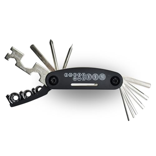 Six Peaks Cycling Multi Repair Tool, Compact, Pocket Size, 16 in 1 Bicycle Maintenance Kit with Spanners, Hex Keys - Image 2