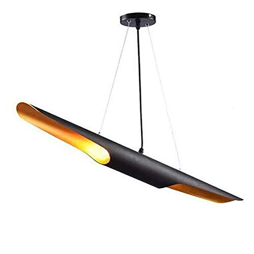 Suspension E27 design minimaliste finition raffinée or et noir 100cm