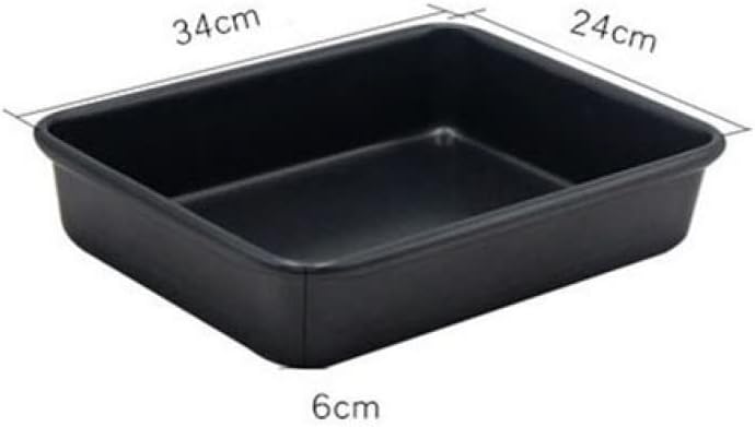 Bakeware Rectangular Carbon Steel Cake Baking Tray Non-Stick DIY Pastry Deep Bread Dish Non-Stick Baking Pan/5 (Color : 9 Inches Pink) (13 Inches Black)